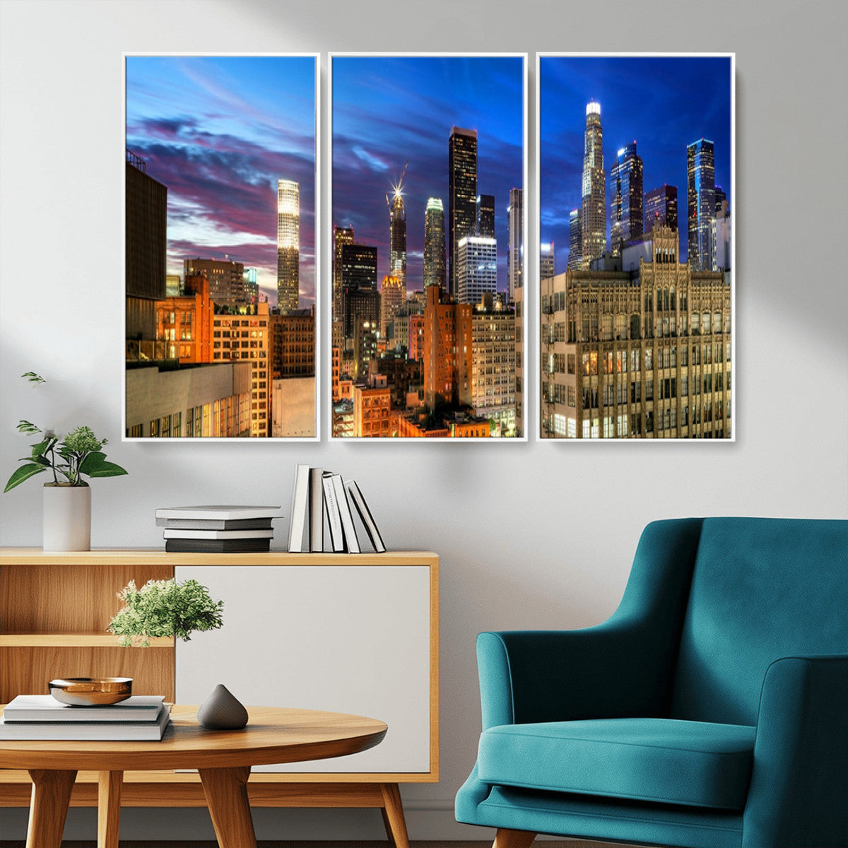 Los Angeles Night Wall Art Canvas Print