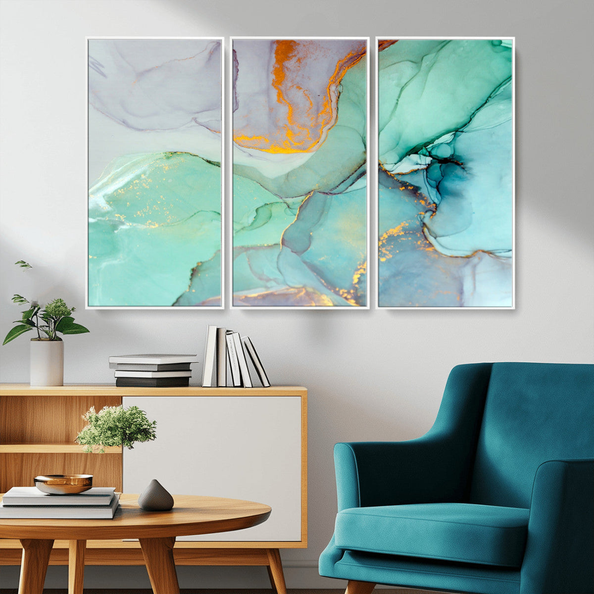 Colorful Marble Fluid Effect Canvas Wall Art Print