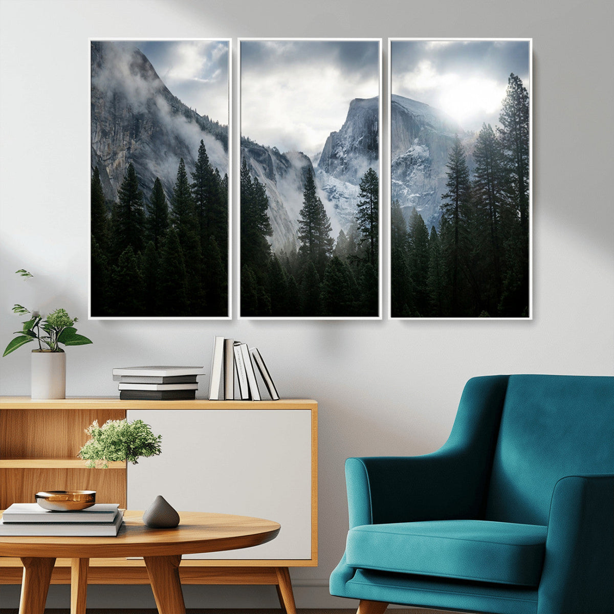 Wall Art Foggy Forest Landscape Canvas Print
