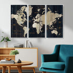 Antique Old World Map Wall Art Canvas Print