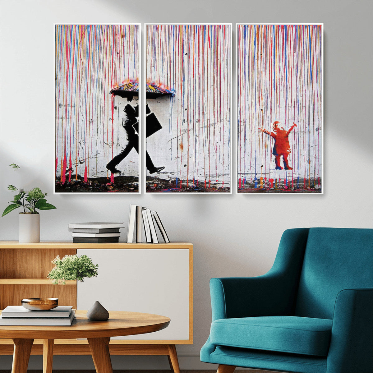 Banksy Wall Art Canvas Print | Framed Graffiti Street Art Picture