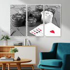 Poker Game Cards Wall Art Canvas, Multi Panel Wall Art