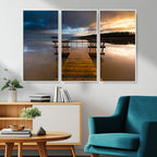 Serene Lake Pier at Sunset Canvas Print | Landscape Wall Art | Ready to Hang