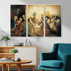 Last Supper Wall Art, Framed Jesus Canvas Print, Modern Biblical Religious Decor
