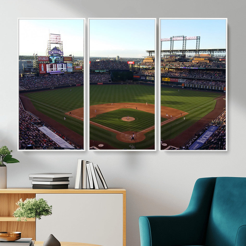 Colorado Rockies Coors Field Wall Art Canvas Print, MLB Baseball Stadium