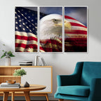 American Flag Eagle Symbol Wall Art Canvas Print, Patriotic American Flag Eagle Wall Art
