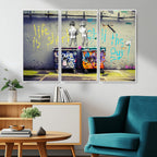 Banksy Life is Short Wall Art, Iconic Graffiti Street Art Canvas Print
