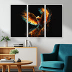 Fiery Phoenix Canvas Print | Ready to Hang Wall Art | Bold Fantasy Decor