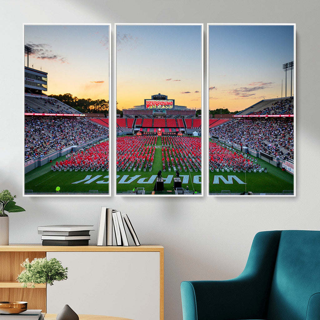 NC State Wolfpack Football Team Print Wall Art, Raleigh