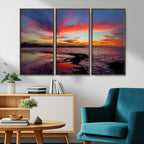 Glorious Sunset on The Beach Wall Art Canvas Print