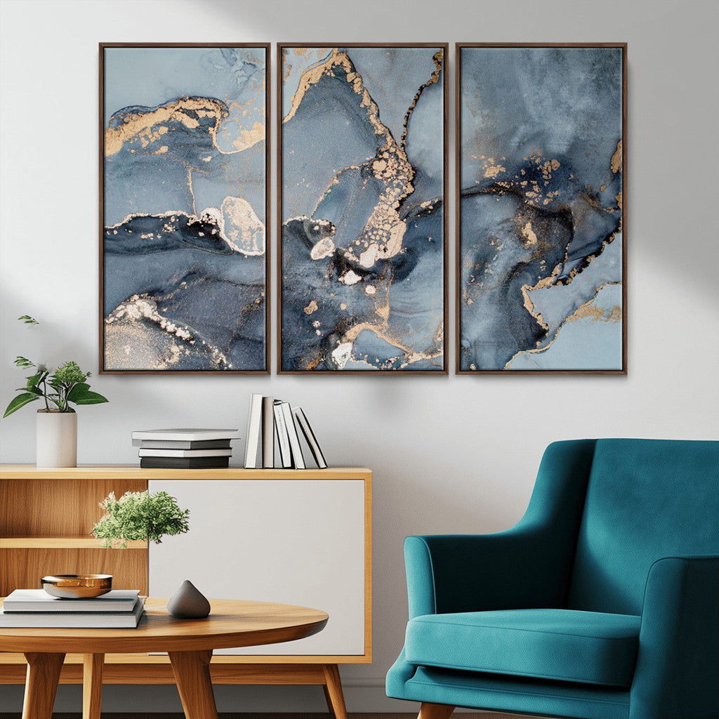 Multipanel Marble Fluid Effect Wall Art Abstract Canvas Wall Art Print
