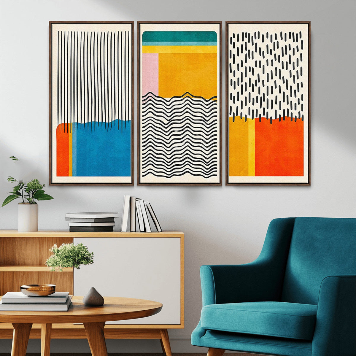 Canvas Print Wall Art Abstract Illustration Art Boho, Framed Abstract Boho Art