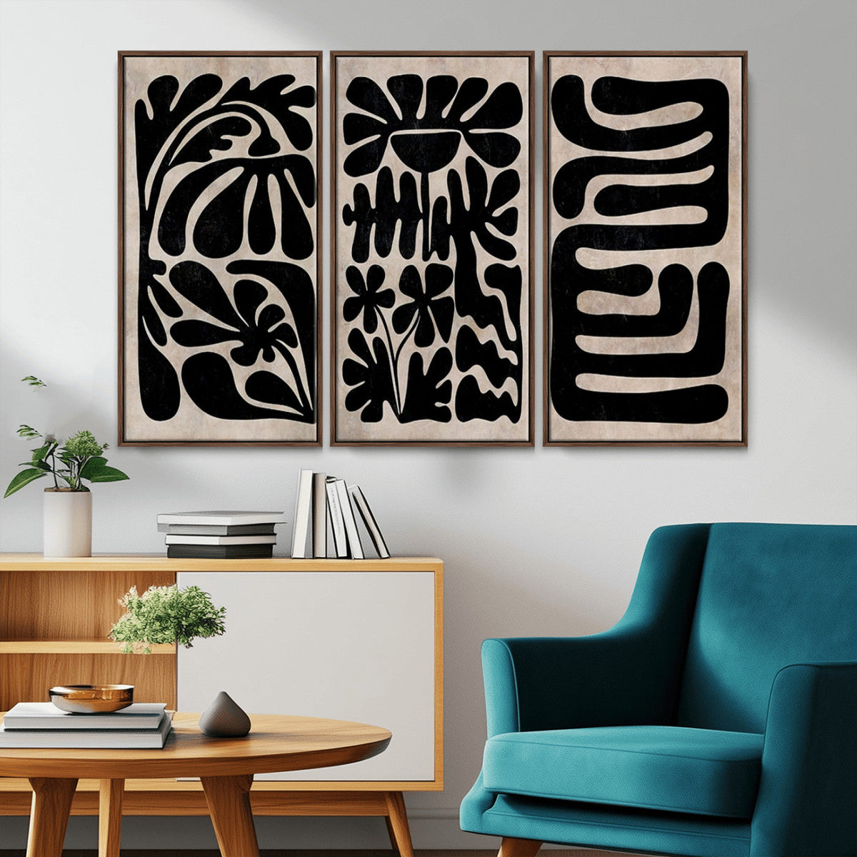 Canvas Print Wall Art Abstract Art Boho, Framed Boho Art