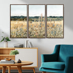 Wildflower Field Wall Art Canvas | Nature-Inspired Landscape Canvas Print for Living Room or Office