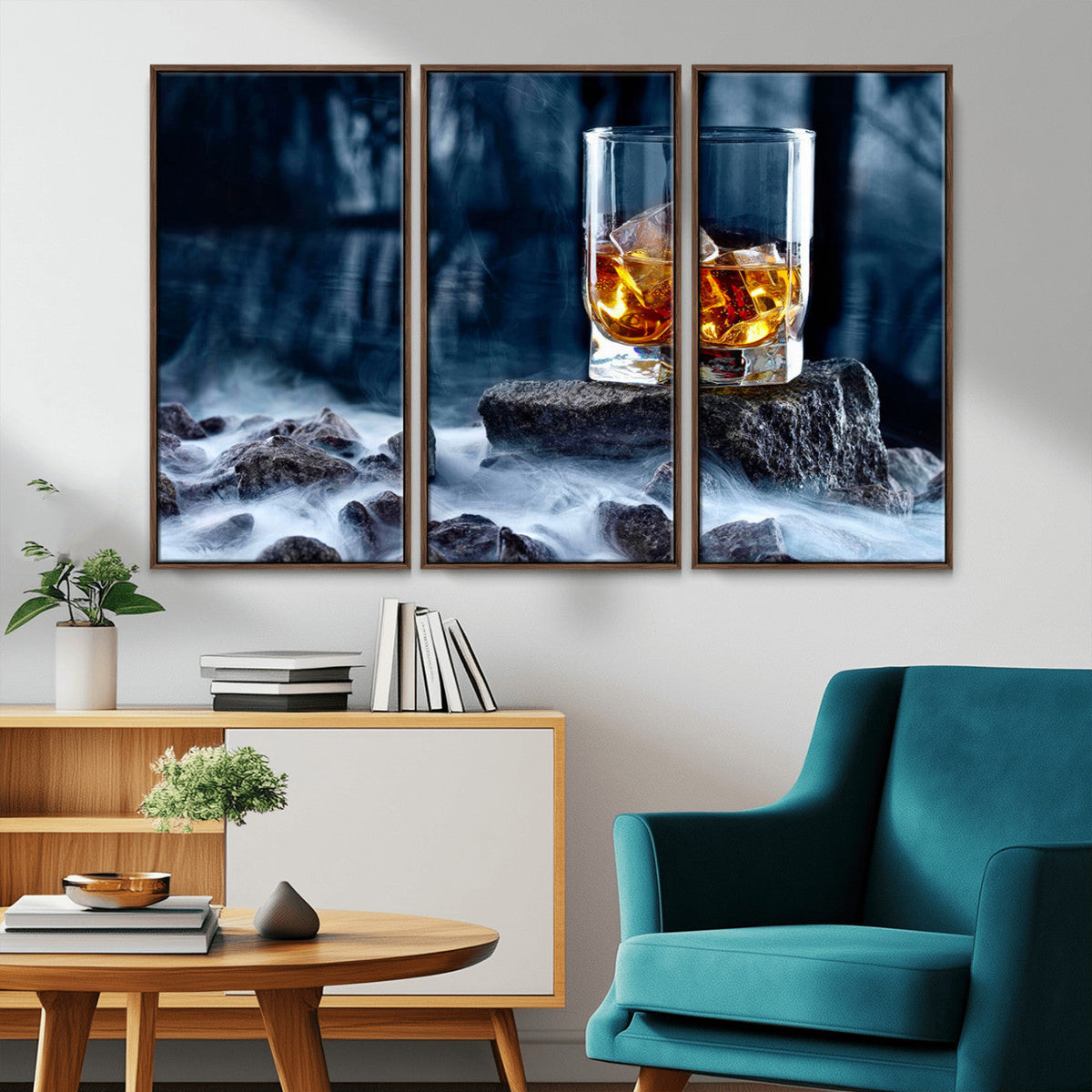 Whiskey Ice Wall Art Canvas Print