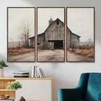 Farmhouse Rustic Barn Wall Art Canvas Print, Framed and Ready to Hang
