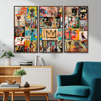 Abstract Art Collage Wall Art Canvas Print, Urban Graffiti Style
