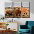 Highland Cow Canvas Wall Art Animal Print for Farm House Decor