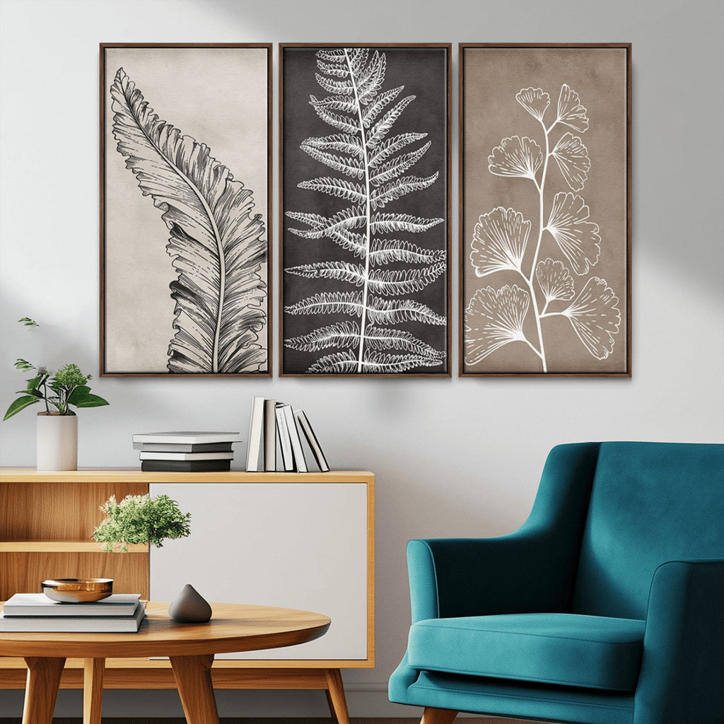 Minimalist Botanical Wall Art Canvas Print, Framed and Ready to Hang