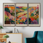 Framed Yayoi Kusama 1986 Wall Art Print | Japanese Wabi Sabi Vibrant Abstract Landscape Canvas