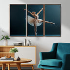 Ballet Dancer Wall Art | Framed Graceful Pose Canvas
