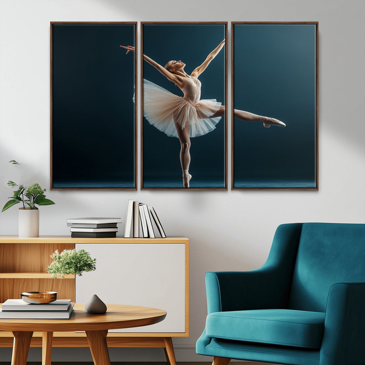 Ballet Dancer Wall Art | Framed Graceful Pose Canvas