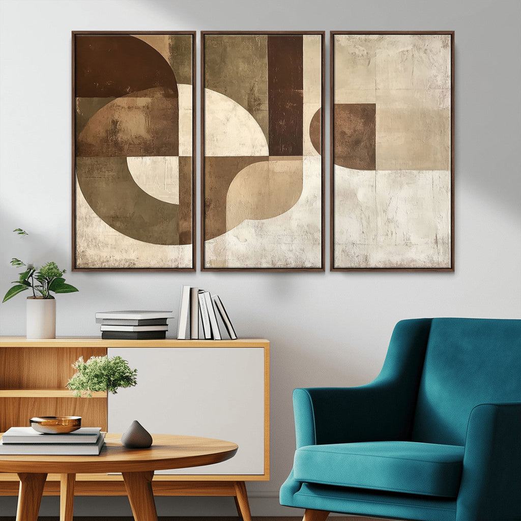 Wabi Sabi Geometric Wall Art | Abstract Modern Minimalist Canvas Print