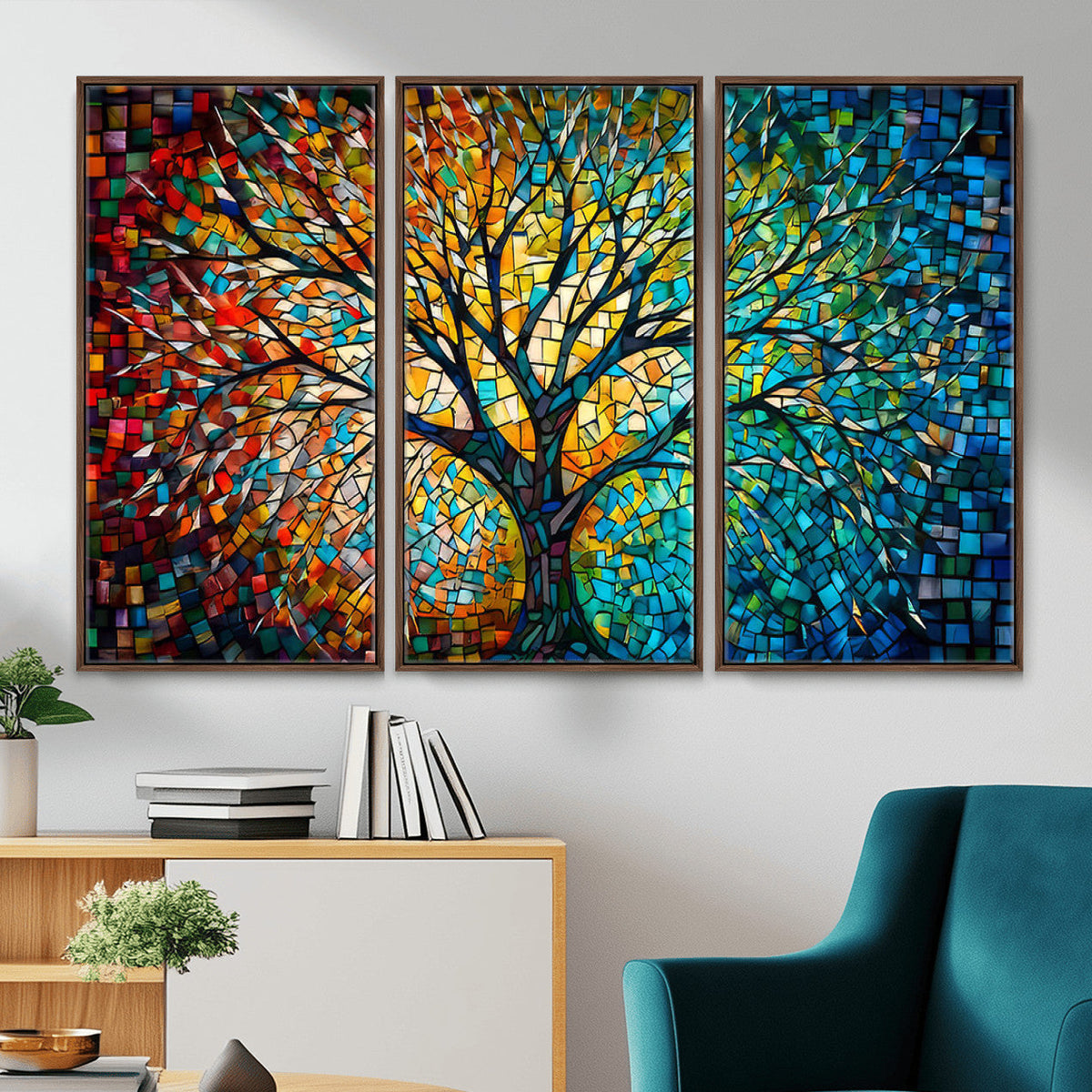 Yggdrasil Tree of Life Wall Art Print | Mosaic Style Canvas Wall Art