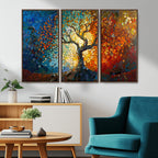 Yggdrasil Tree of Life Mosaic Stained Glass Wall Art Canvas Print