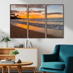 Sunset Wall Art Print - Stunning Beach Sunset Canvas Artwork