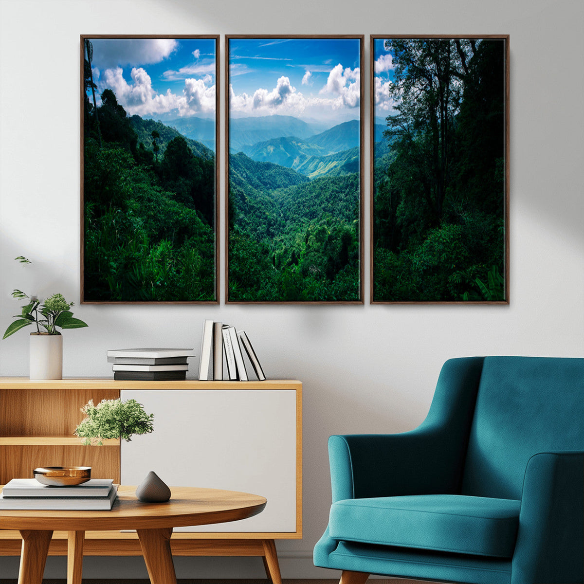 Tropical Jungle Wall Art Canvas Print | Framed Lush Valley
