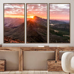 Mountain Sunrise Wall Art Canvas Print | Alpine Ridge Morning Light