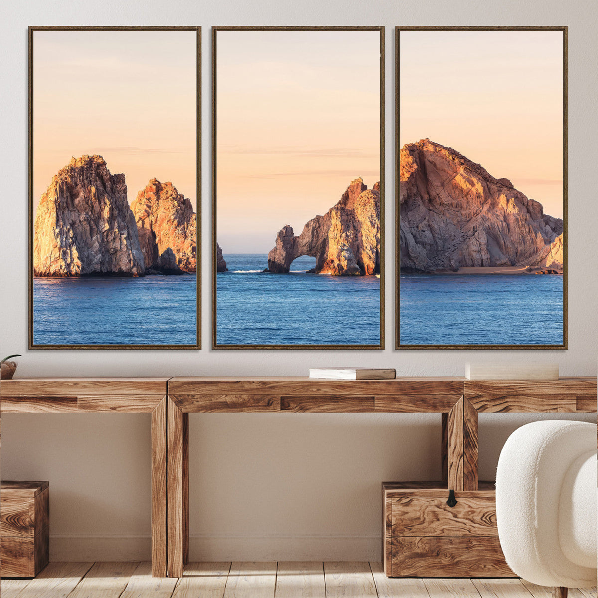 El Arco Wall Art Canvas Print, Framed Cabo San Lucas Ocean Arch Coastal Art