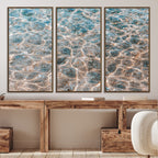 Clear Water Wall Art Canvas Print | Framed Sunlit Ocean Ripples