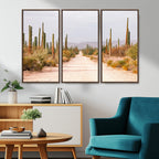 Desert Cactus Wall Art | Framed Southwestern Canvas Artwork