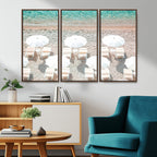 Calm Beach Wall Art | Framed Turquoise Water Canvas Artwork
