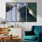 Ocean Wave Wall Art | Aerial Coastal View Canvas Artwork