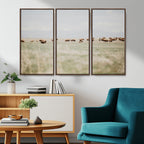Bison Herd Wall Art Canvas Print, Framed Western Ranch Nature Scene