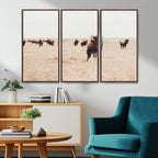 Bison Herd Wall Art Canvas Print, Framed Western Prairie Serenity