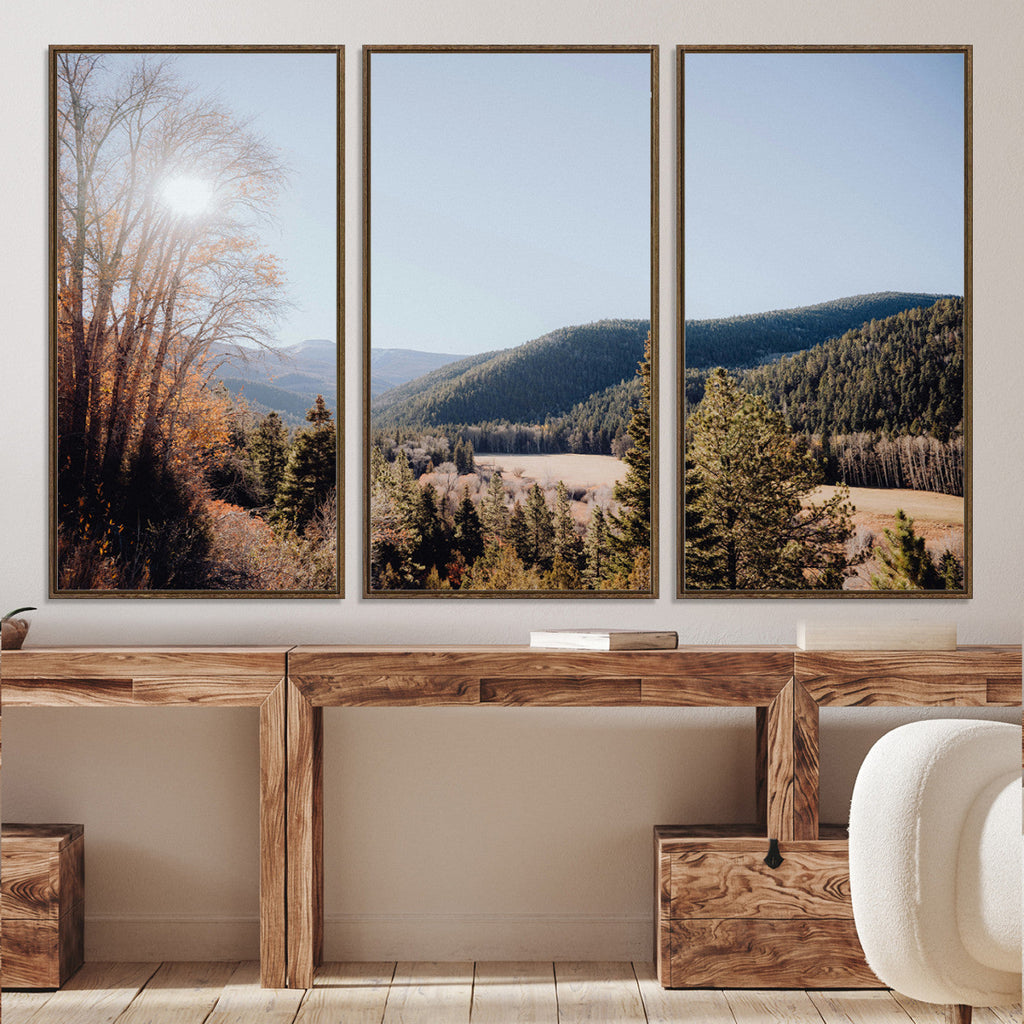 Rustic Landscape Wall Art Canvas Print, Serene Valley Scene