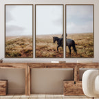 Cowboy Wall Art Canvas Print, Framed Western Rustic Ranch Scene
