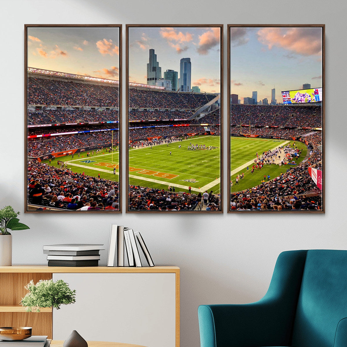 Chicago Bears Soldiers Field Wall Art Canvas Print, Man Cave Wall Decor