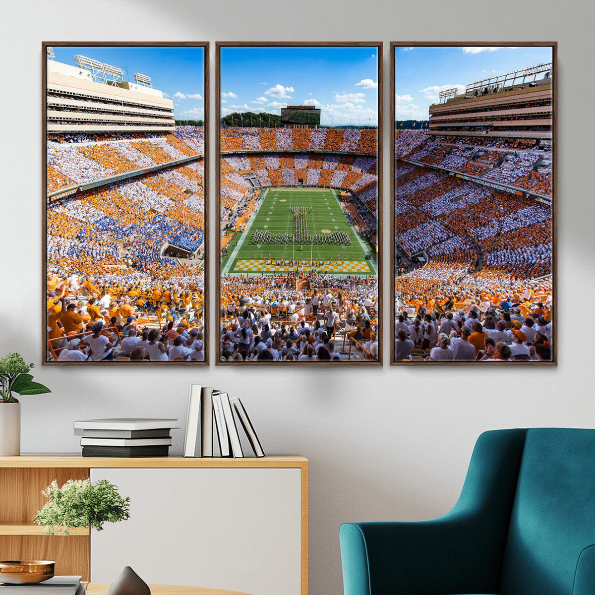 Tennessee Neyland Stadium Wall Art, Sports Arena Canvas, Framed and Ready to Hang
