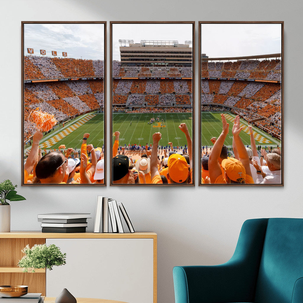 Tennessee Neyland Stadium Wall Art, Sports Arena Canvas, Home Bar Wall Decor