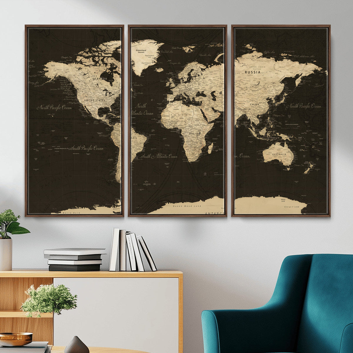 World Map Canvas Print | Framed World Map Wall Art for Couples