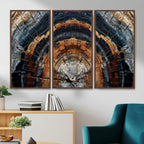 Abstract Wood Grain Canvas Print, Tree Ring Pattern Wall Art, Extra Large Living Room Wall Decor
