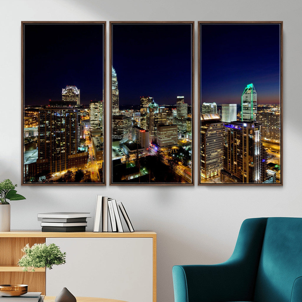 Atlanta Skyline Wall Art Canvas Print | Modern Cityscape
