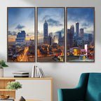 Atlanta Skyline Wall Art Canvas Print, Atlanta Downtown Night Cityscape
