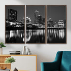 Austin Skyline Wall Art Canvas Print, Austin Downtown Night Cityscape