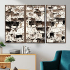 Abstract Texas Longhorn Print, Longhorn Herd Print